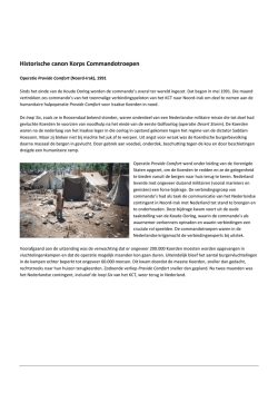 "Historische canon Korps Commandotroepen