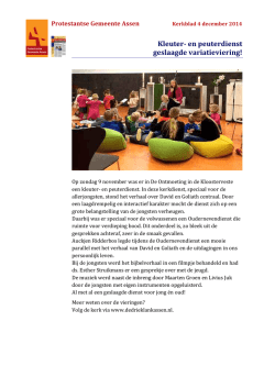 Kleuter- en peuterdienst geslaagde variatieviering! - PKN