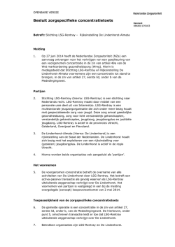 Fusiebesluit concentratie Stichting LSG-Rentray