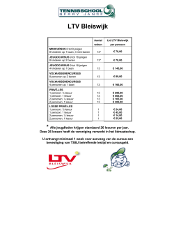 LTV Bleiswijk tarieven - Tennisschool Berry Janse