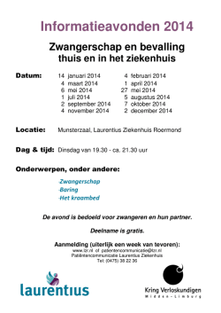 Infoavonden Zwangerschap en bevalling 2014