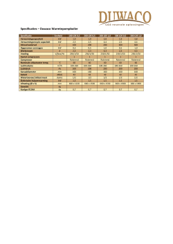 Specificaties – Duwaco Warmtepompboiler