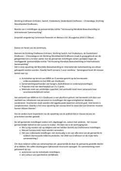 Inspraakreactie Van Waardenburg, mede namens 4 instellingen