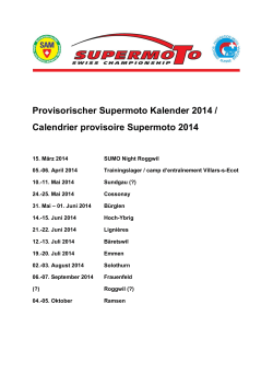 Provisorischer Supermoto Kalender 2014 / Calendrier provisoire
