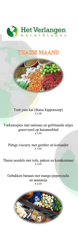 Tom yam kai (thaise kippensoep) Varkensspies met