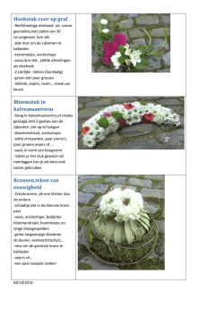 Hoekstuk voor op graf Bloemstuk in halvemaanvorm Kransen,teken