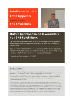 Erwin Oppelaar SNS Retail Bank Data is het bloed