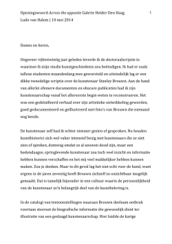 het openingswoord van Ludo van Halem
