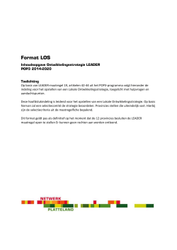 Format Lokale Ontwikkelingsstrategie (LOS) (pdf)