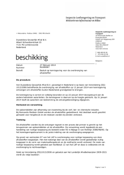 Dusseldorp Gevaarlijk Afval B.V. Albert Schweitzerstraat 23 7131