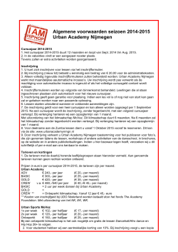 Algemene voorwaarden - Urban Academy NMGN