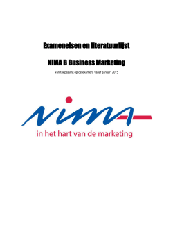 Exameneisen en literatuurlijst NIMA B Business Marketing