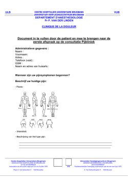 Document in te vullen door de patient en mee te