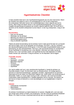 Hypotheekadvies Checklist