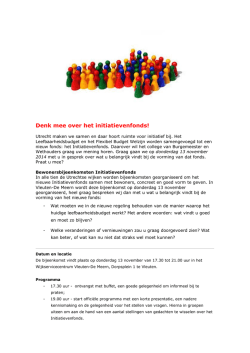 Denk mee over het initiatievenfonds!