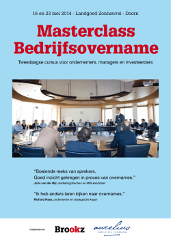 Masterclass Bedrijfsovername 2014