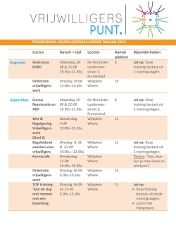 Cursusaanbod - Vrijwilligerspunt Purmerend
