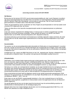 Jaarverslag RKHSV secretaris seizoen 2013-2014