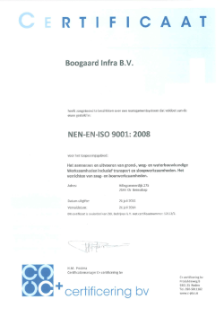 ISO 9001:2008 - Boogaard Infra