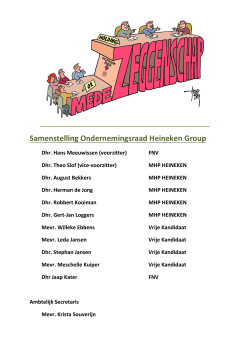 Samenstelling Ondernemingsraad Heineken Group 2012-2015