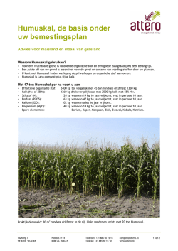 Humuskal de basis onder uw bemestingsplan 12 maart 2014