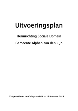 Uitvoeringsplan herinrichting sociale domein