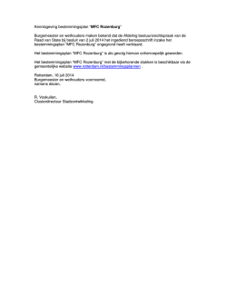 Kennisgeving bestemmingsplan “MFC Rozenburg”