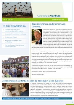 Nieuwsbrief Aantrekkelijk Oostburg, nr. 19 juli 2014