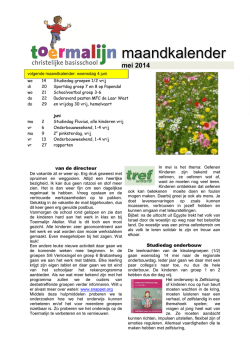Maandkalender mei - Toermalijn Arnhem