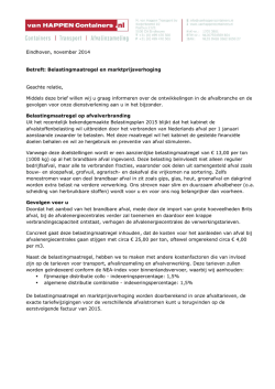 Eindhoven, november 2014 Betreft: Belastingmaatregel en