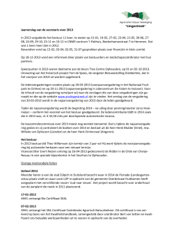 Jaarverslag van de secretaris over 2013 In 2013