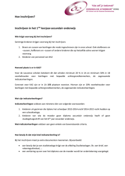 Hoe inschrijven? Inschrijven in het 1ste leerjaar