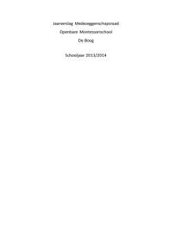 Jaarverslag 2013-2014 MR De Boog