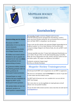 Nieuwsbrief maart 2014 - Meppeler Hockey Vereniging