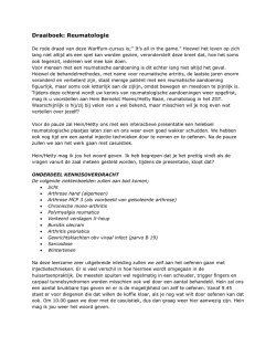 Draaiboek: Reumatologie