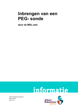 Inbrengen van een peg-sonde door de MDL-arts