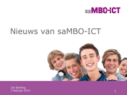Nieuws saMBO-ICT 3 feb 2014