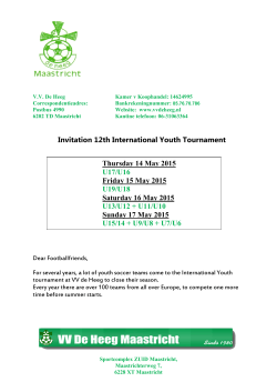 Invitation 12th International Youth Tournament Thursday 14 May