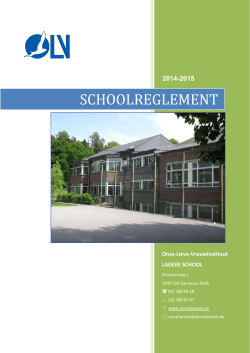 SCHOOLREGLEMENT - OLV basisschool