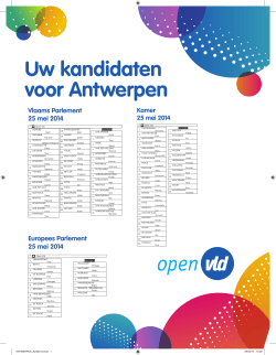 Uw kandidaten voor Antwerpen