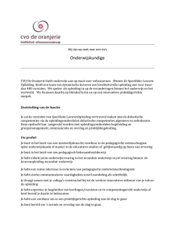 Onderwijskundige - CVO De Oranjerie