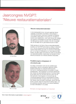 Jaarcongres NVGPT: - Orthodontische Vereniging van Algemeen