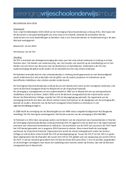 Beleidsplan 2014-2018 - Vereniging vrijeschoolonderwijs Limburg