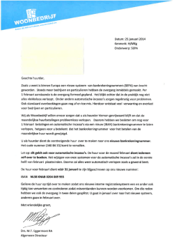 Datum: 25 januari 2014 Kenmerk: H/MEg Onderwerp: SEPA