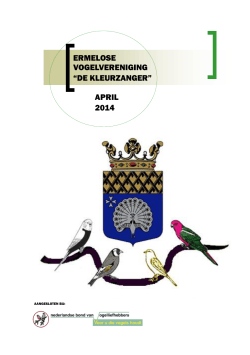 ermelose vogelvereniging “de kleurzanger” april 20 2012 2014