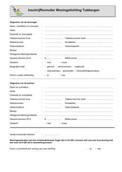 Inschrijfformulier Woningstichting Tubbergen