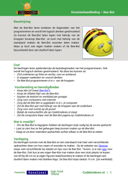 Docentenhandleiding &ndash; Bee-Bot Codekinderen.nl | 1 Beschrijving