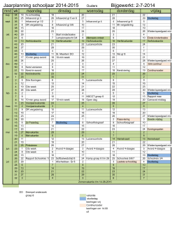 Jaarplanning schooljaar 2014-2015 Bijgewerkt: 2-7-2014