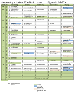 Jaarplanning schooljaar 2014-2015 Bijgewerkt: 2-7-2014