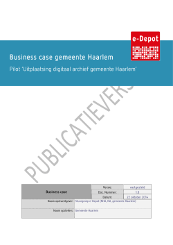 Business case gemeente Haarlem Business case gemeente Haarlem